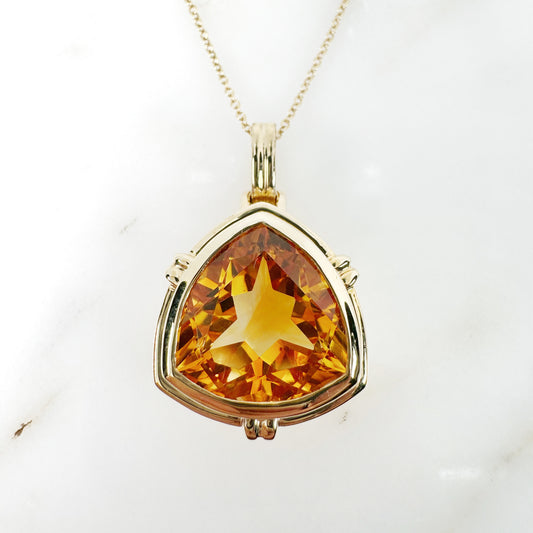 14k Yellow Gold Citrine Pendant